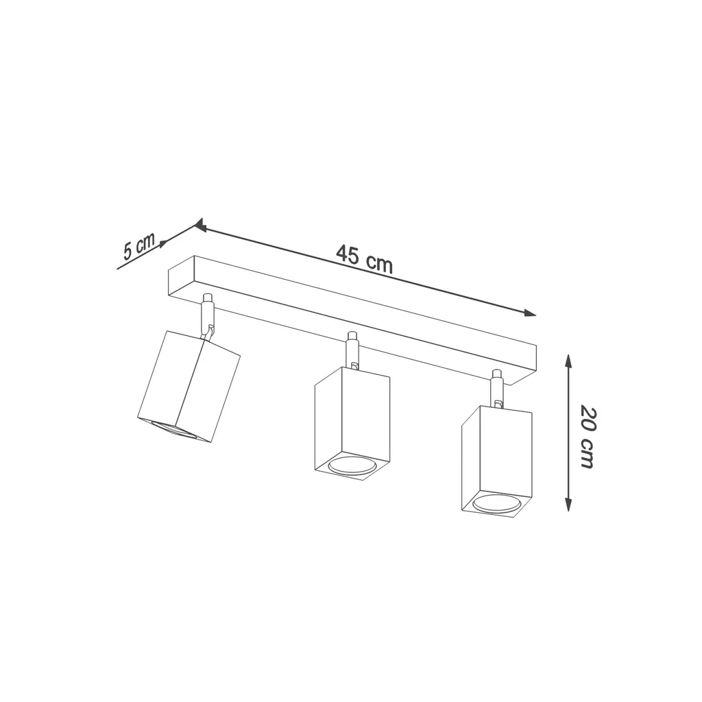 Lampada Soffitto Sollux KEKE 3 Legno Rovere 45cm 3xGU10 Qualità - 4