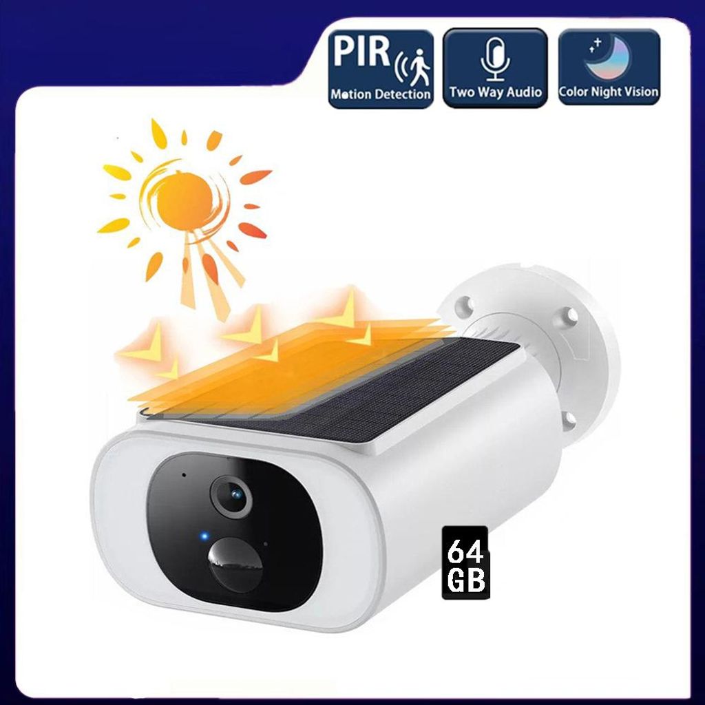 Überwachungskamera Aussen Akku und Solar: 2K WLAN Kamera Outdoor Kabellos Farb-Nachtsicht 64GB