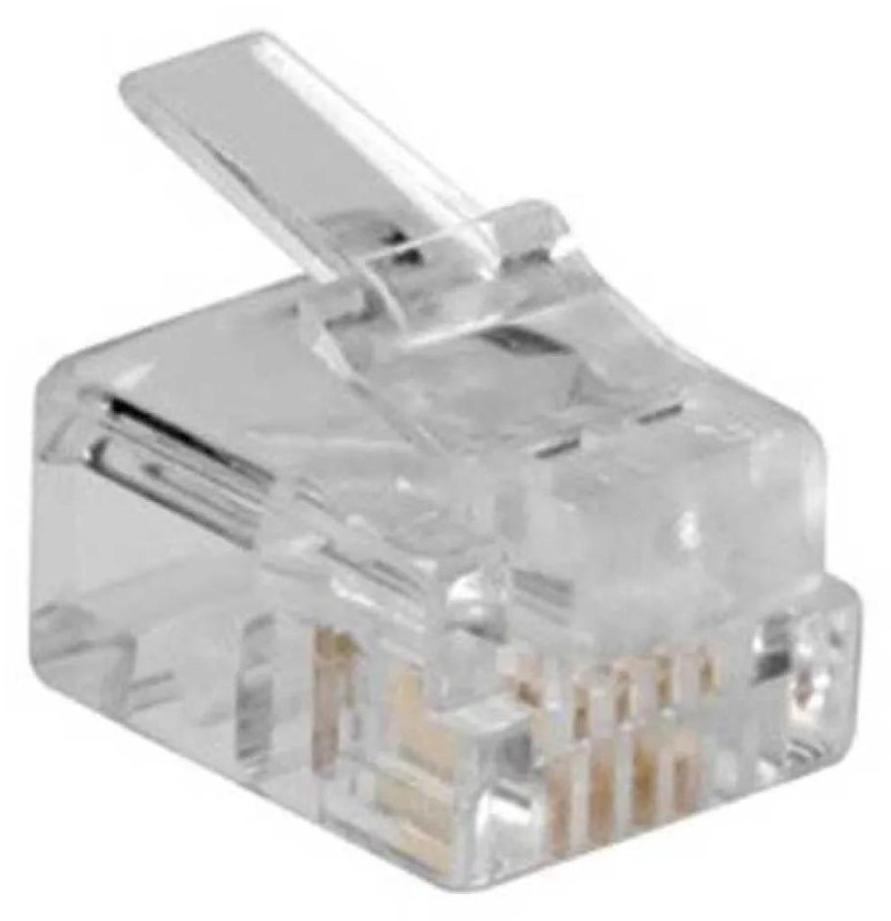 ACT RJ11 (6P/4C) modulaire connector for round cable with stranded conductors