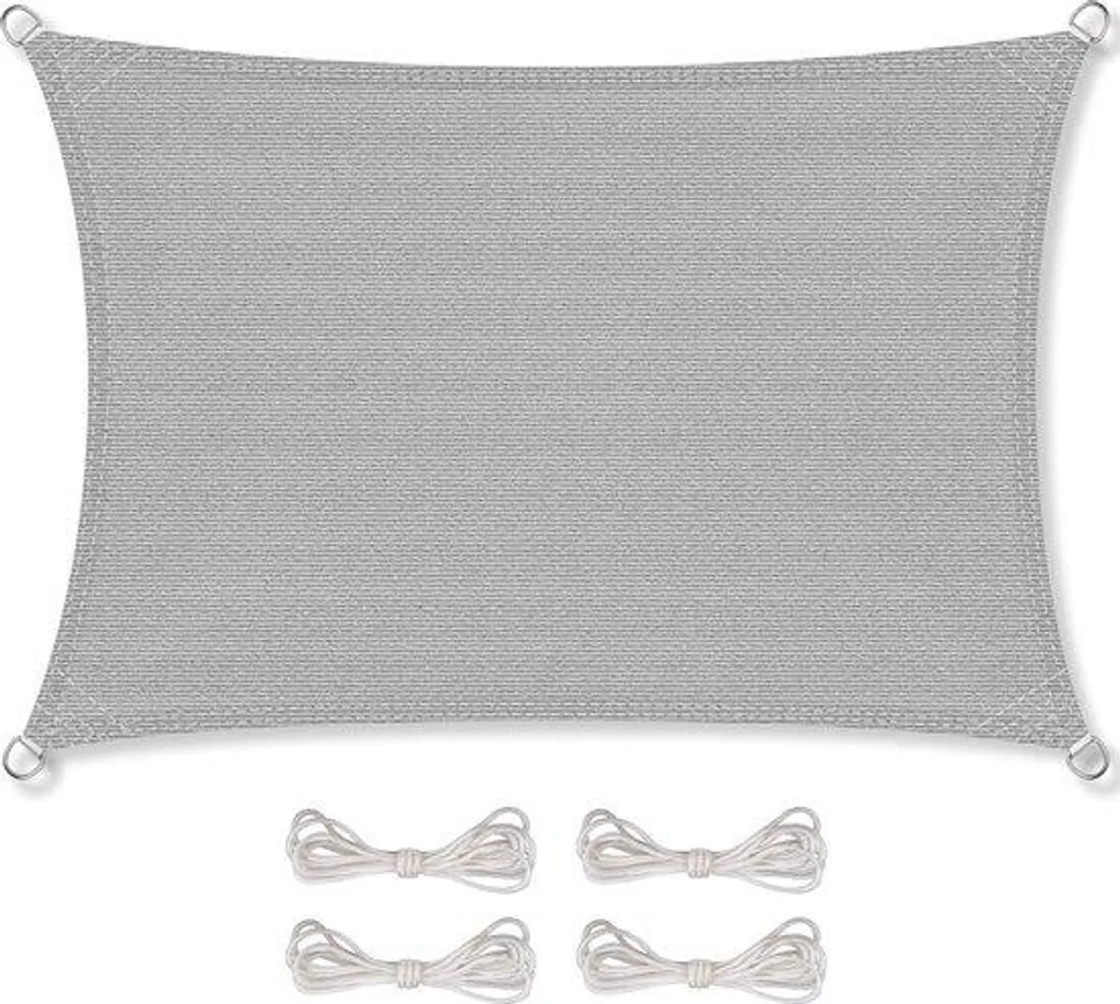 Voile d'ombrage anti-UV 3x6m gris clair pour éviter la chaleur intense