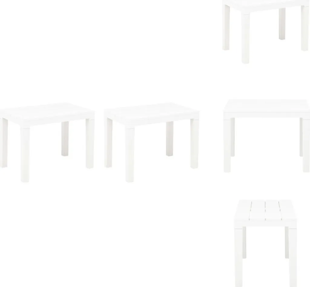 vidaXL Panche da Giardino in Plastica Bianca Resistente UV - Set 2 pz
