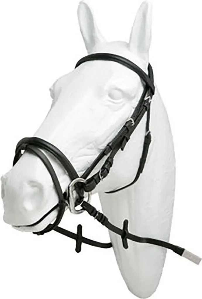 Filet de Bridon en Cuir Marron Hispano Hipica Ximena Taille Cob Complet