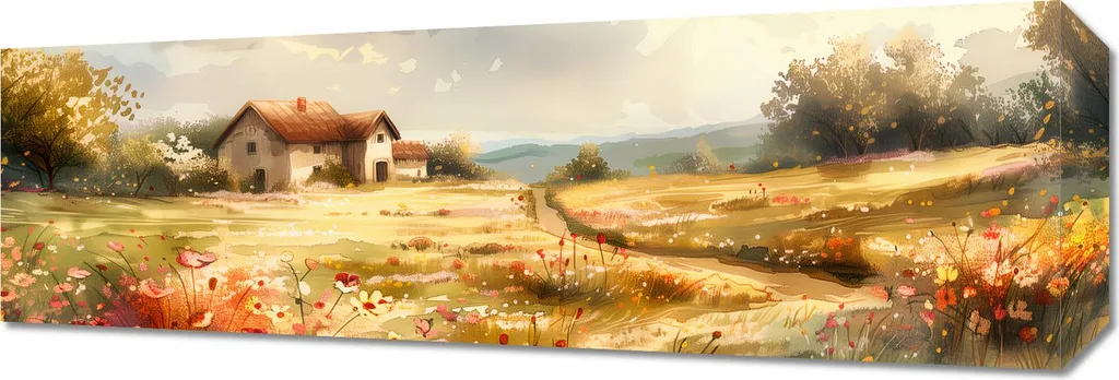 Tableau Idylle petite maison 60x20 cm pour une ambiance zen et cosy