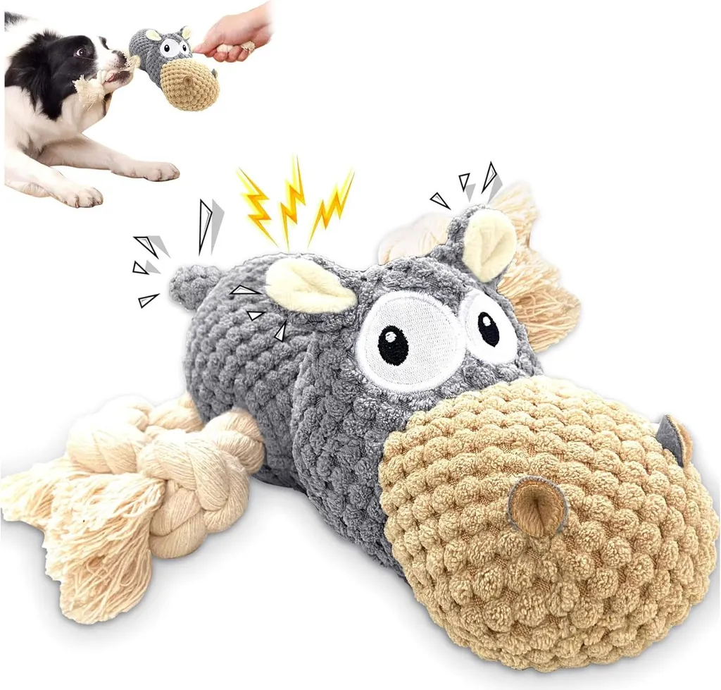 Jouet d'occupation pour chien en peluche avec cordes pour stimuler le jeu