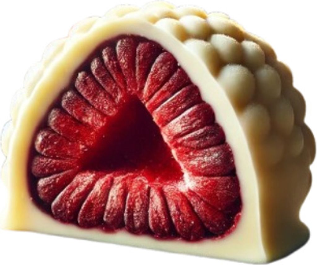 Gefriergetrocknete Himbeeren in weißer Schokolade von Callebaut 50g - Schronisko Bukowina