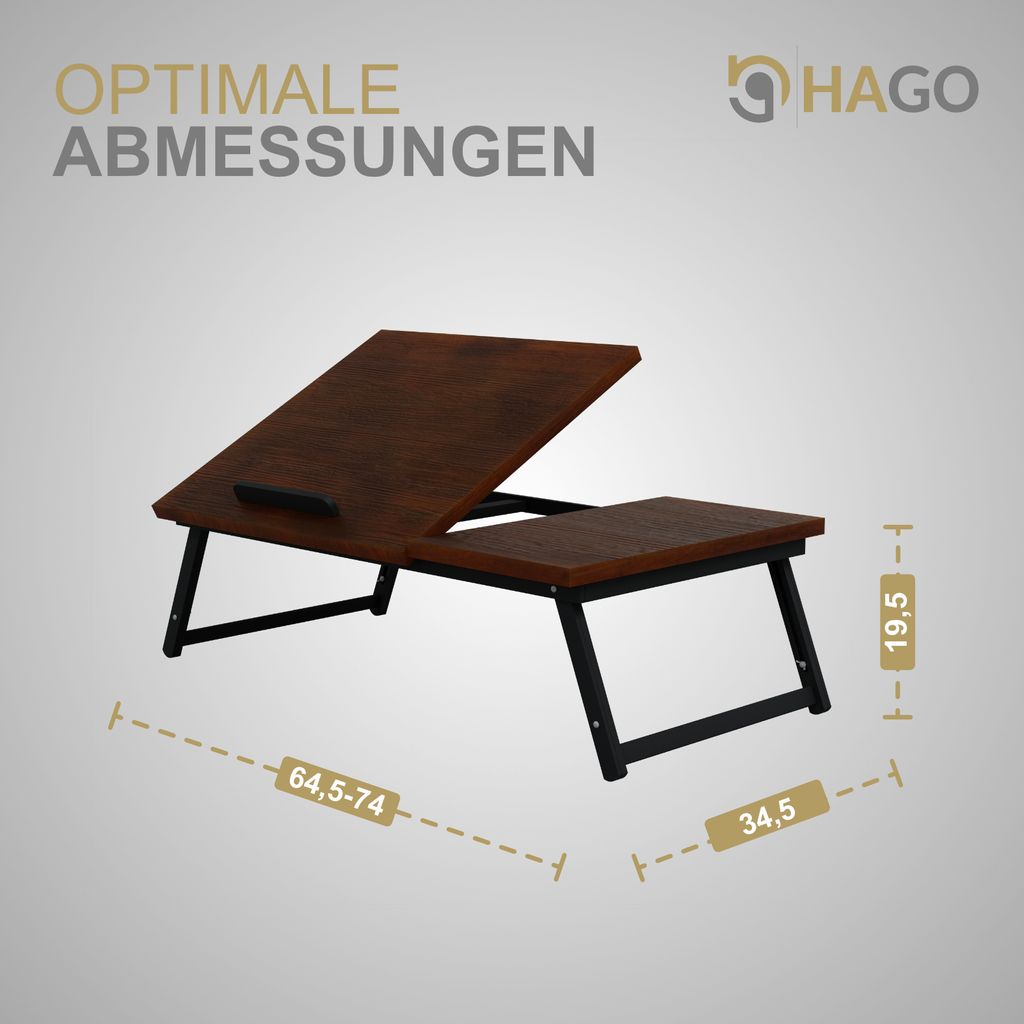 HAGO24 Laptoptisch 54x34cm Vintage Lapdesk Notebooktisch Produktbild 6