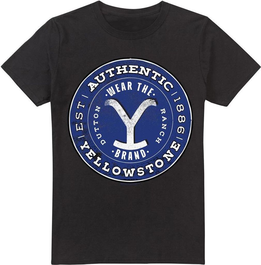 Yellowstone - "Authentic Blue" T-Shirt für Herren TV13407 (5XL) (Schwarz)