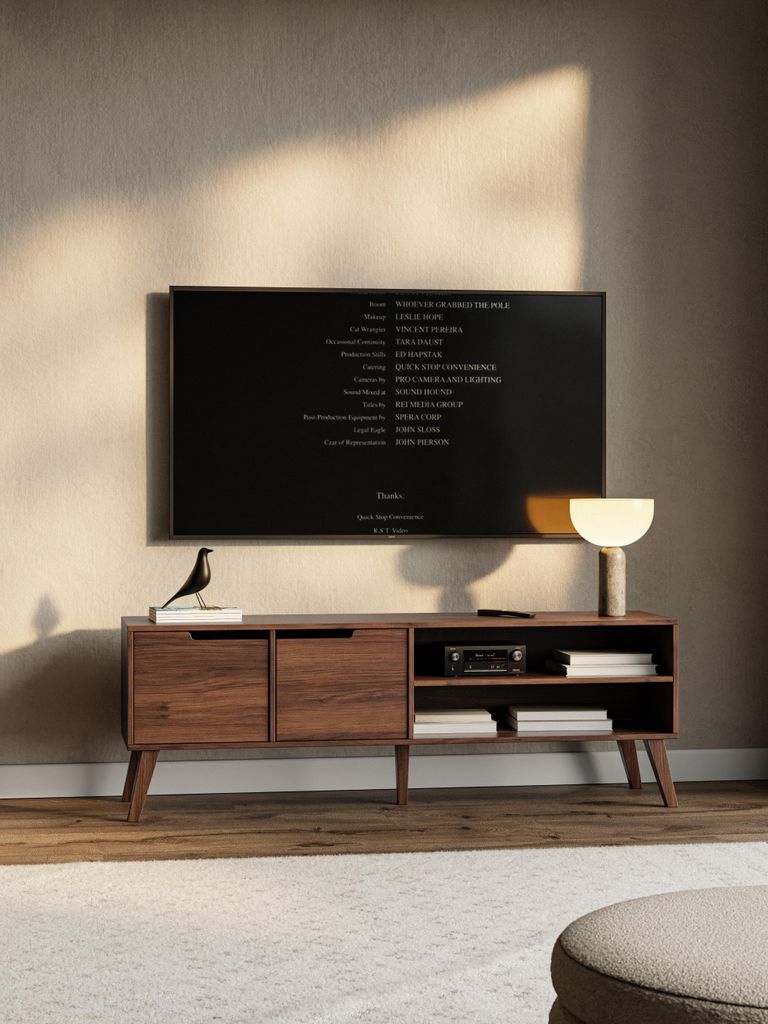 TV-Schrank Chilly SOLVO - 160 x 55 cm - in Braun, mit Stauraum, modern