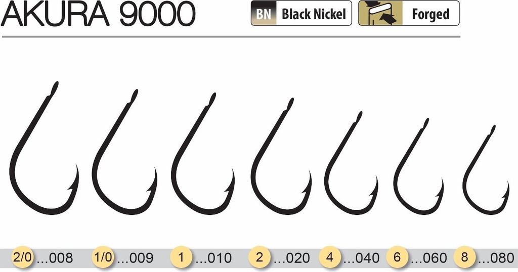Trabucco-Haken Akura 9000 15Stück 025-40--080