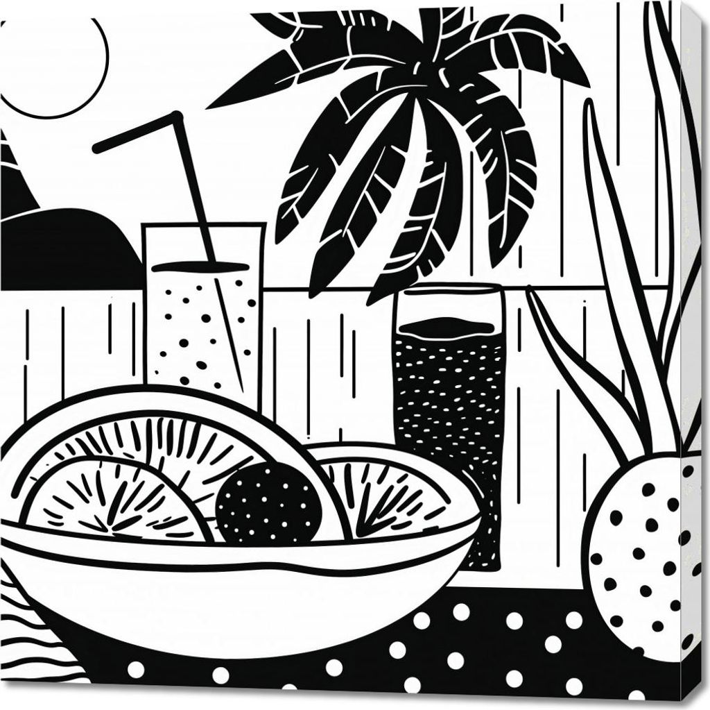 Bild 90x90cm Tropische Knabberei