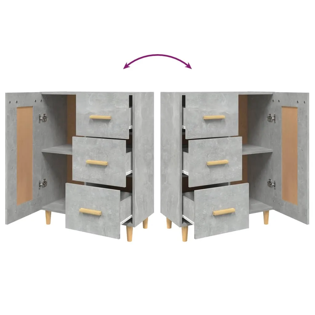 Meuble de rangement 69,5 cm en bois composite gris béton multi-usage - 10