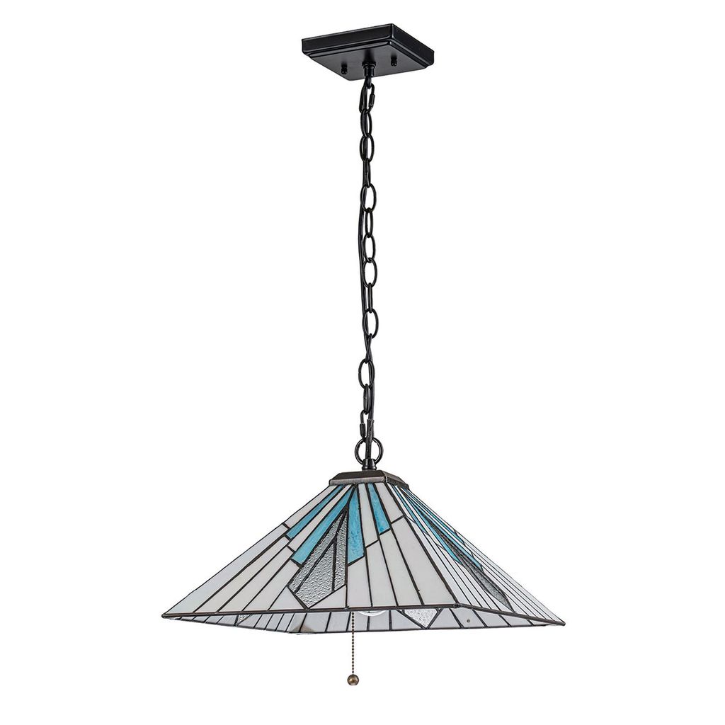 Pendelleuchte Metall Glas H: max. 182,8 cm in Bronze Antik Produktbild 