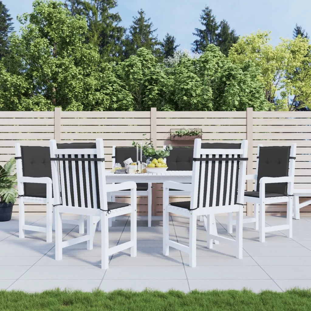 vidaXL Cuscini per sedie da giardino per schienale basso 6 pezzi nero 100x50x3cm - 2