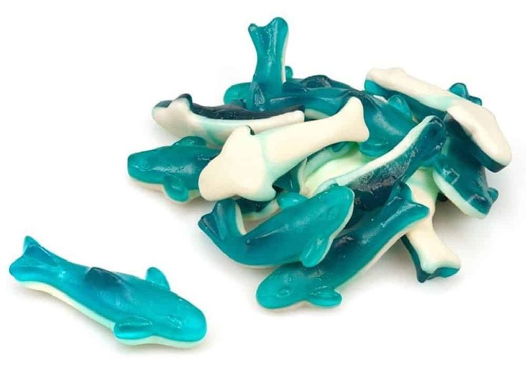 Trolli Haifische, fruitgum met schuimsuiker, zak van 1 kg Productafbeelding 