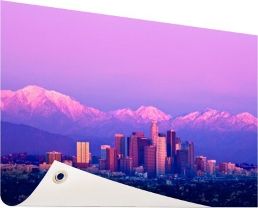 Gartenposter - 60x40 cm - Los Angeles im violetten Abendlicht - Modernes Wandbilder - Amerikanische Städte
