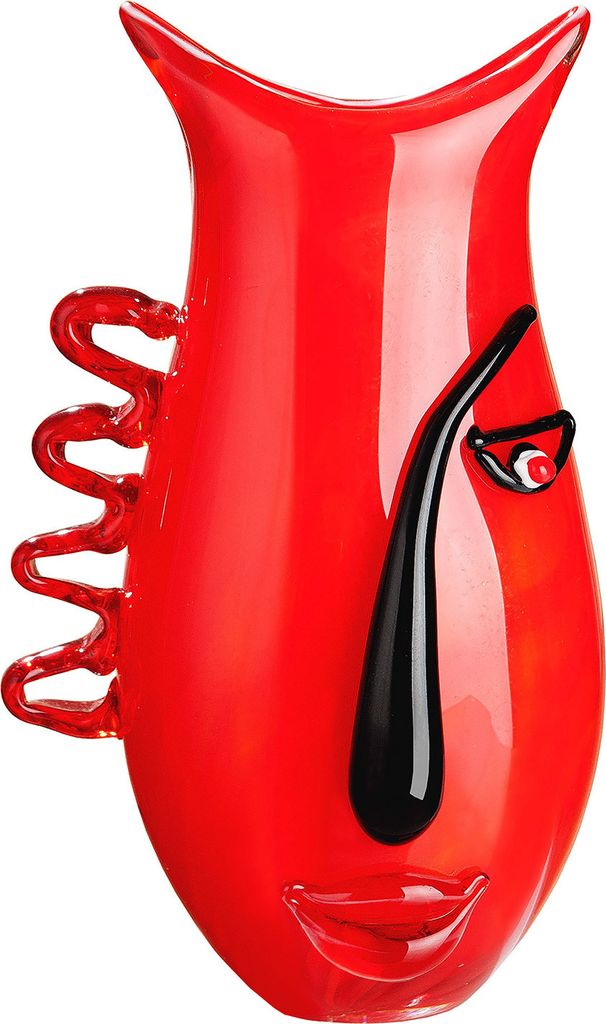 Casablanca by Gilde Glasart Design-Vase Red Vista durchgefärbt, handgearbeitet H. 33 cm,39503