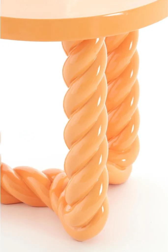 Table d'appoint Vallejo orange clair Ø46cm Light & Living pour salon - 5