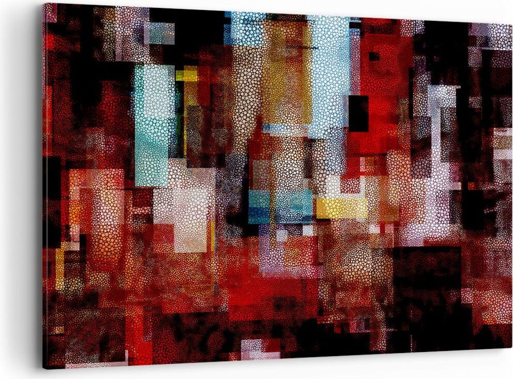 Bild auf Leinwand - Leinwandbild - Abstraktion modern - 100x70cm - Wand Bild - Wanddeko - Leinwanddruck - Bilder - Kunstdruck - Wanddekoration - Le...