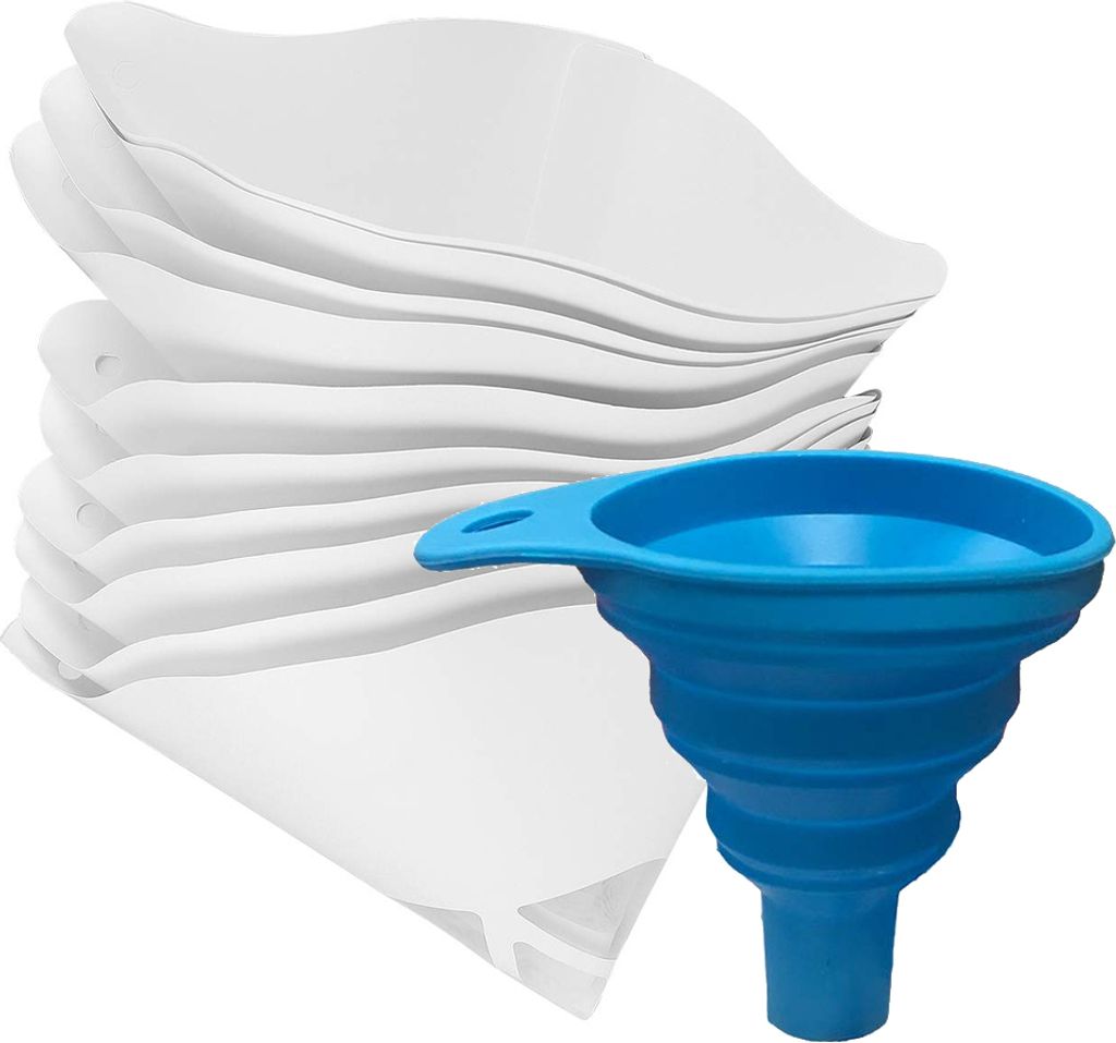 MMOBIEL 3D-Drucker Silikon Faltbar Trichter 15mm + Satz von 100 Papier Feine Nylon-Filter