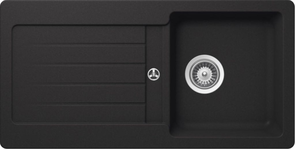 SCHOCK spoelbakken, model TYPOS D-100S, in de kleur NERO Productafbeelding 