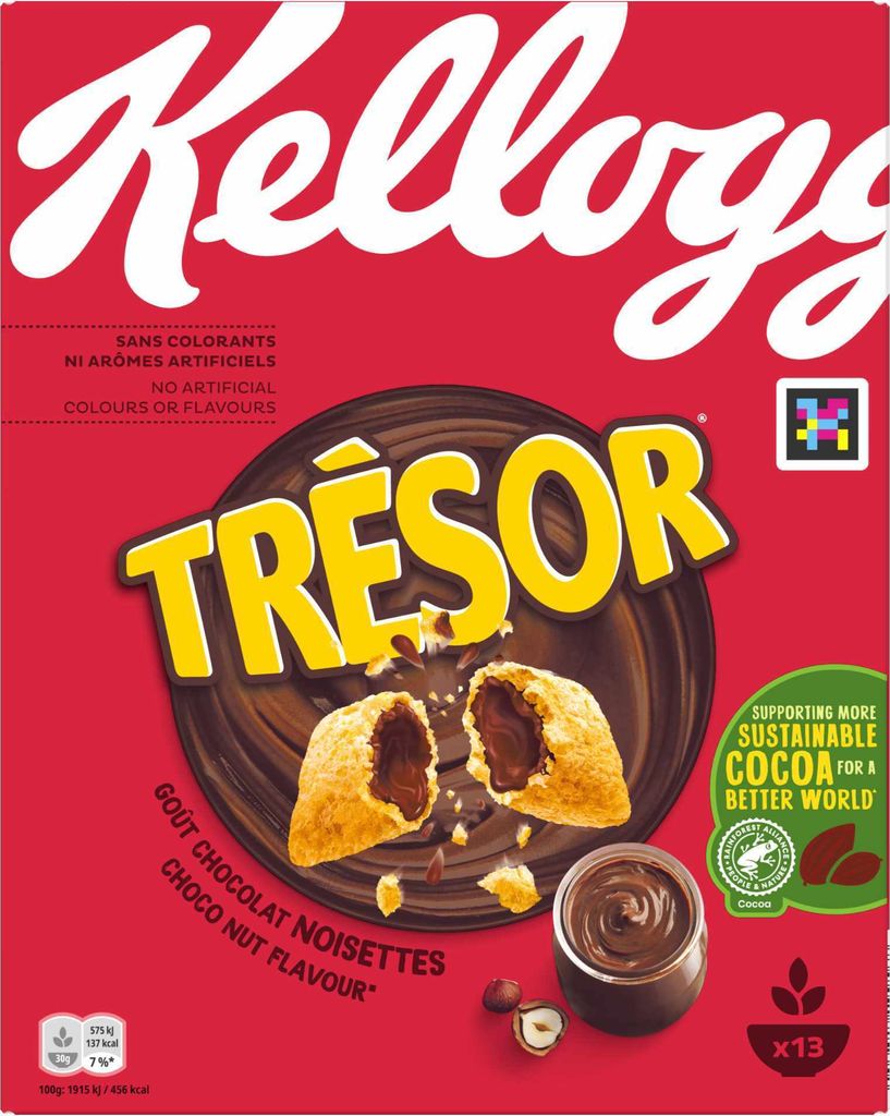 Kellogg Company Tresor Choco Nut, Poduszki, 410 g, Nakrętka Zdjęcie produktu 