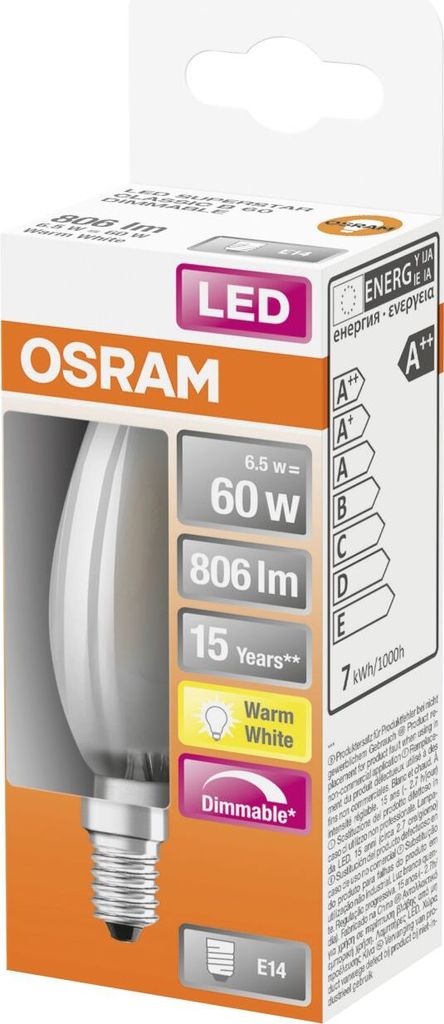 LEDVANCE 4058075434486, 5,9 W, 60 W, E14, 806 lm, 15000 h, Produktbild 