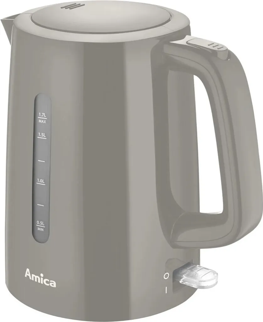 Bouilloire sans fil grise Amica KF 1013 avec filtre calcaire amovible