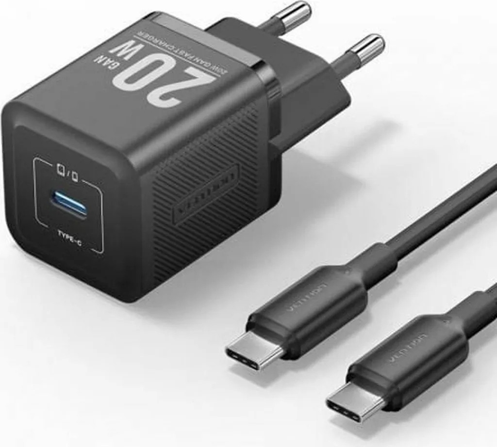 Caricabatterie Vention 20W USB-C GaN Silver - Rapido e Compatto