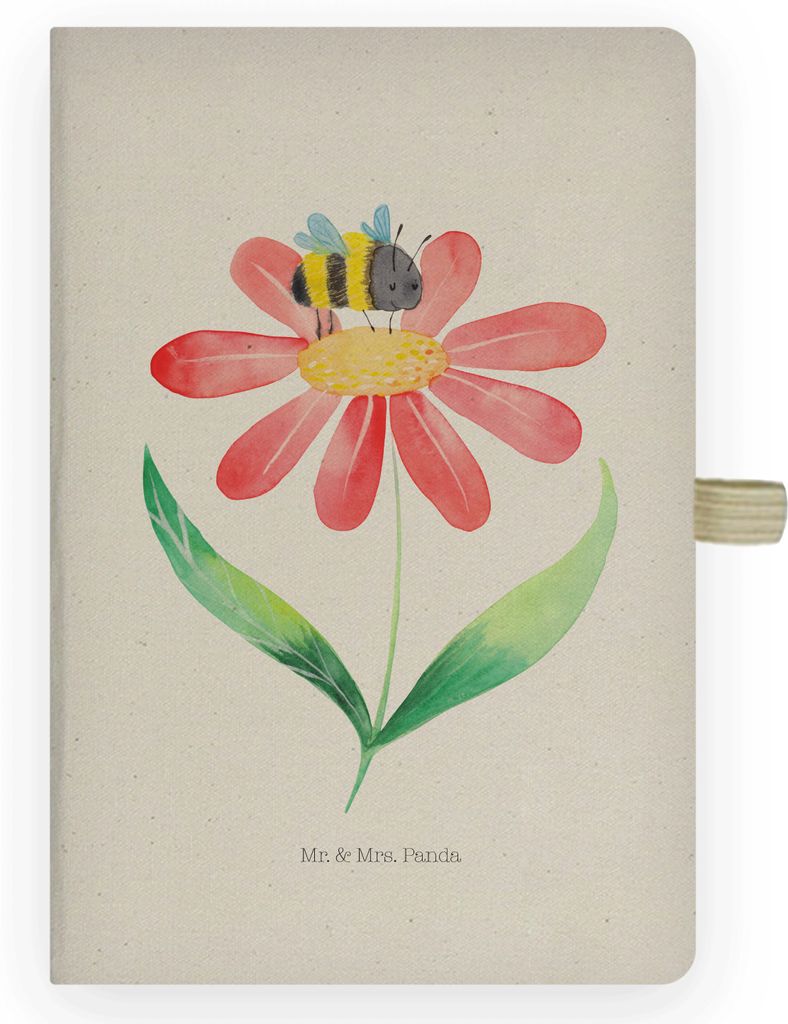 Mr. & Mrs. Panda Tagebuch Hummel Blume - Transparent - Geschenk, Notizbuch A4 Kariert, Lustige Sprüche, Adressbuch, Feld, Wespe, Biene, Journal, N...