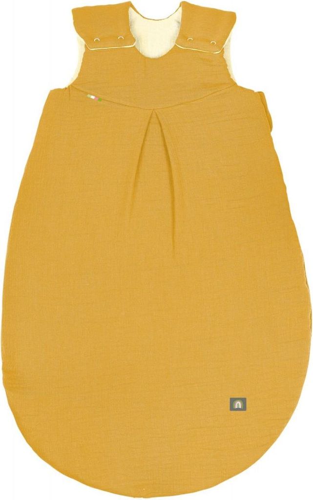 Odenwälder Musselin-Schlafsack wattiertGröße:90;Design:Mustard