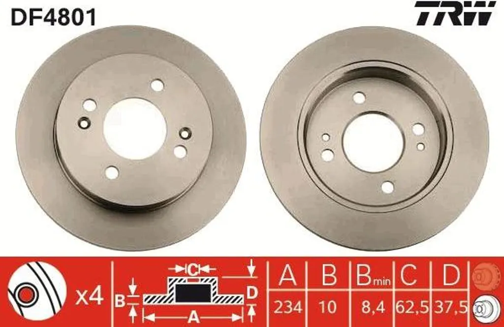 Fini les bruits de freinage : Disque TRW DF4801 pour i10 et Picanto 241mm