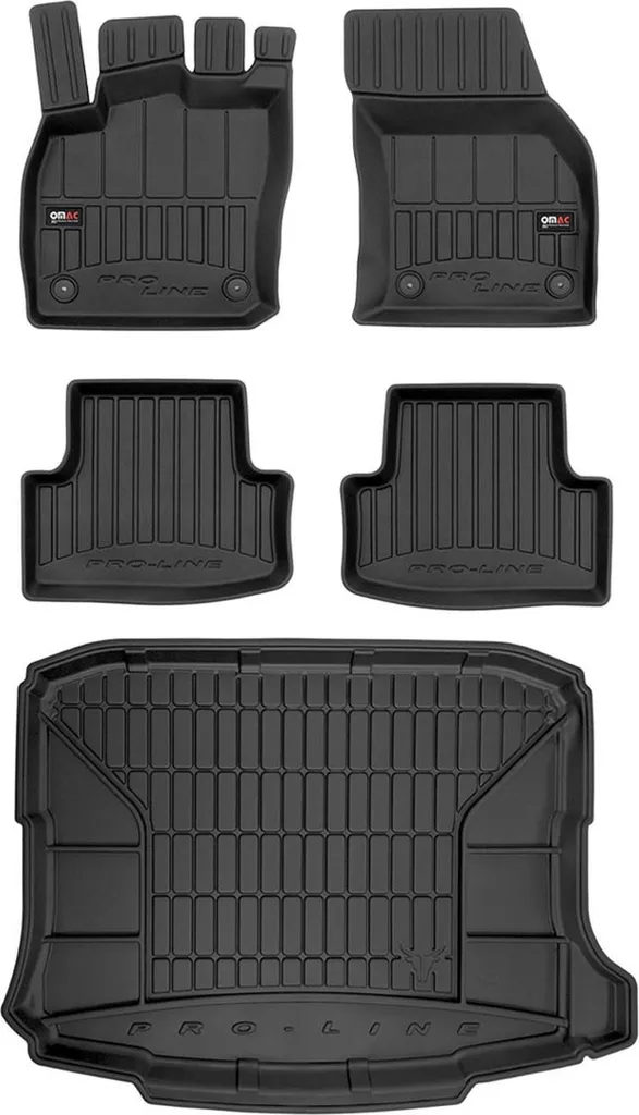 Kit Salva-Auto OMAC per Seat Ateca: Tappetini + Baule in Gomma Nera