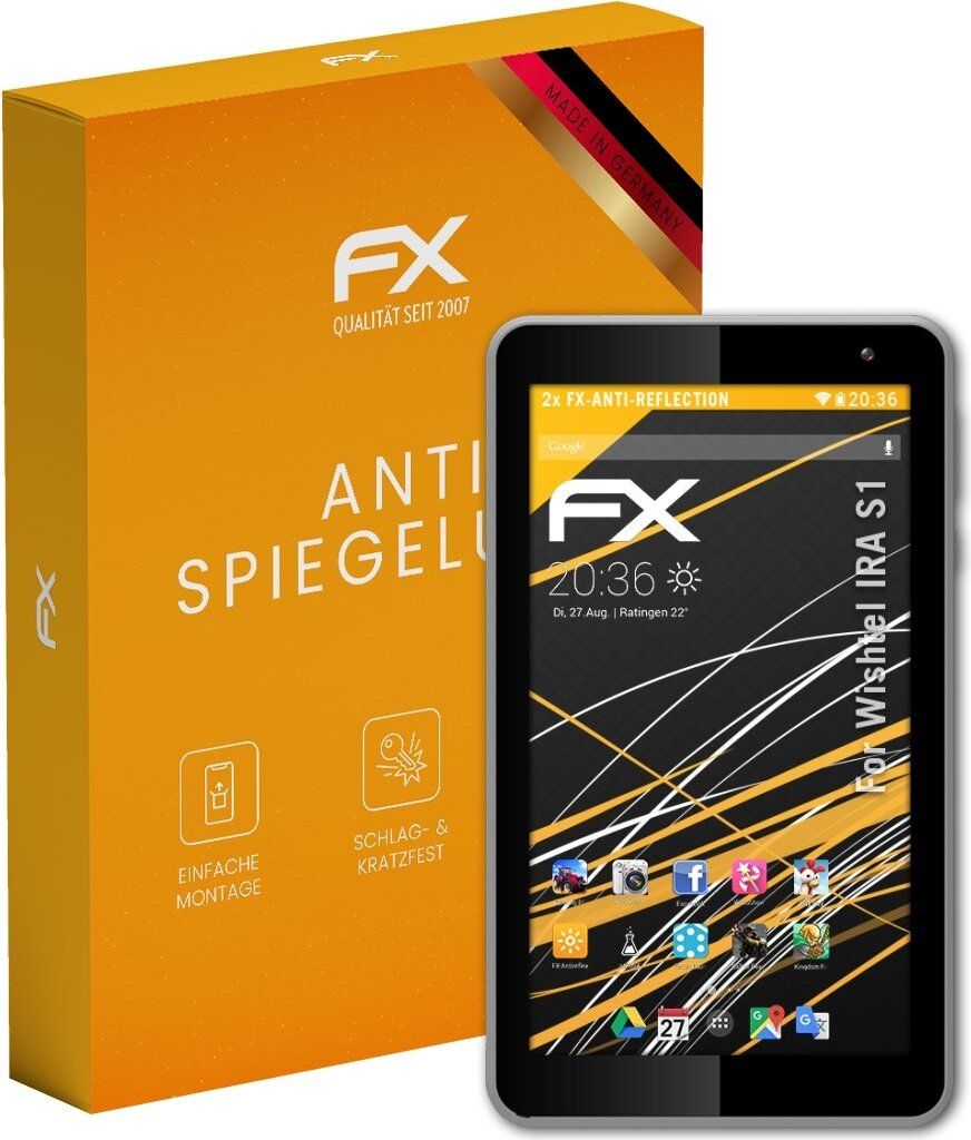 atFoliX FX-Antireflex 2x Schutzfolie kompatibel mit Wishtel IRA S1 Displayfolie