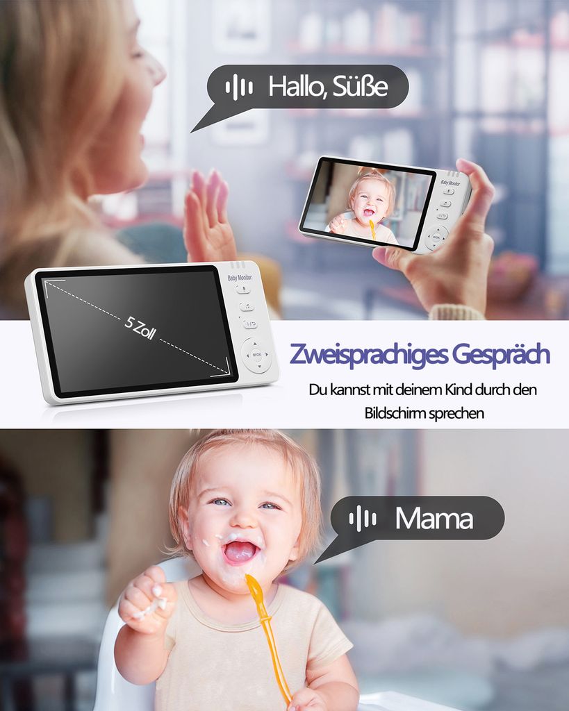 Inteligentna niania o wysokiej rozdzielczości - 5-calowy Zdjęcie produktu 7