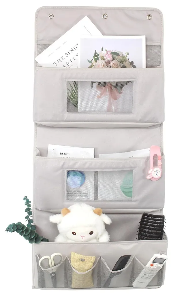 Solution rangement porte pour jouets et cosmétiques pliable en gris