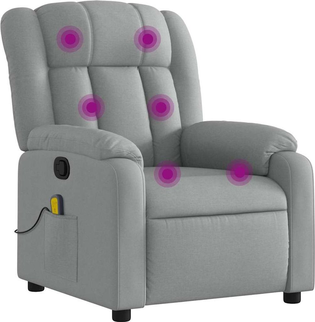 vidaXL Massagesessel Hellgrau Stoff Produktbild 