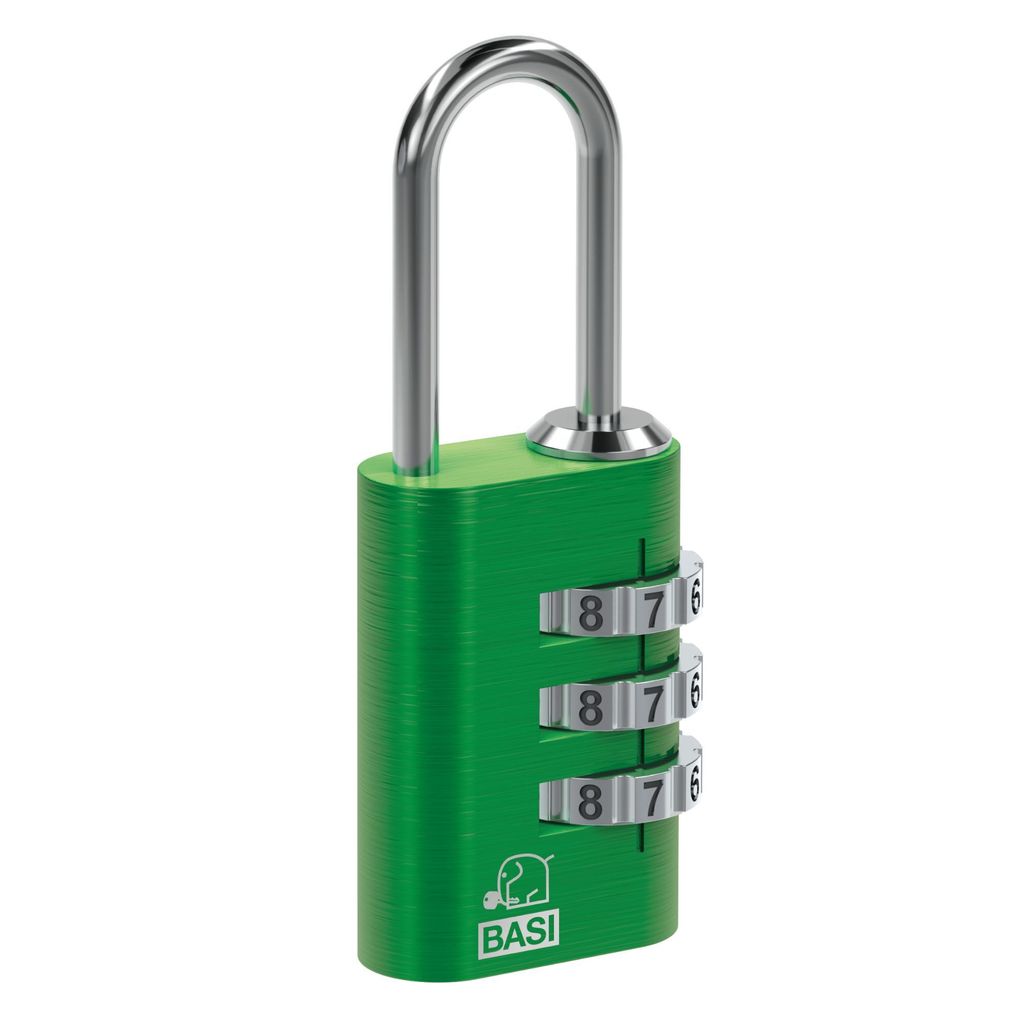 BASI - Kofferschloss - mit Aluminiumgehäuse - Farbe: Grün