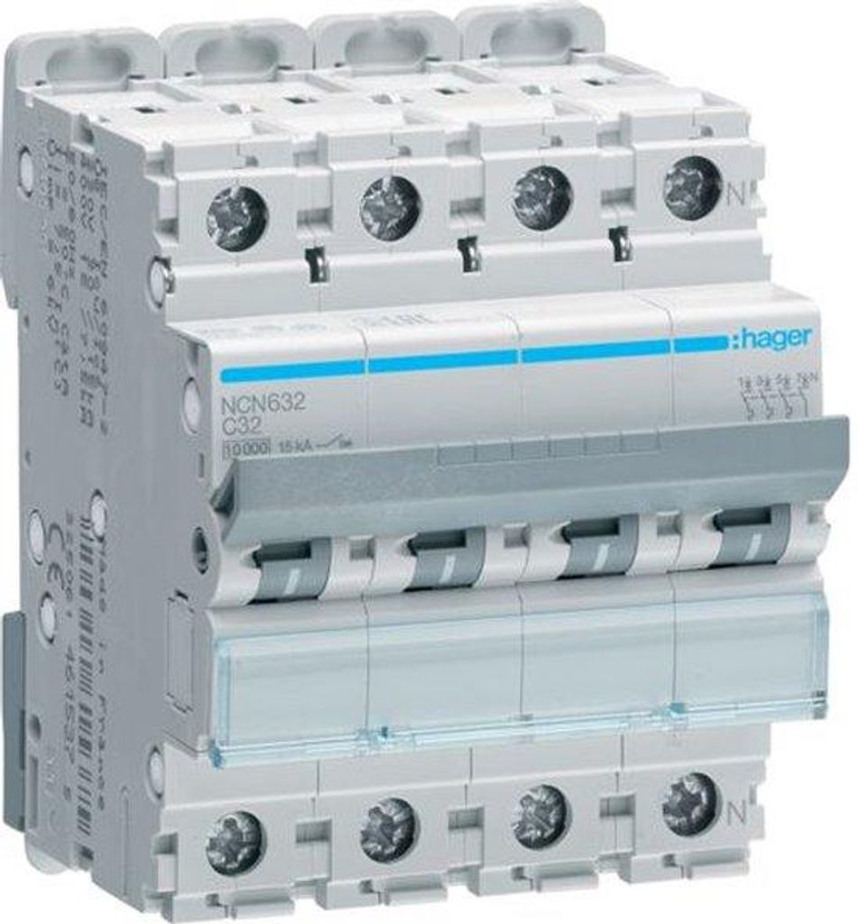 MCB Interruttore di sovracorrente 10 kA 3P N C 32 A NCN632 Immagine del prodotto 