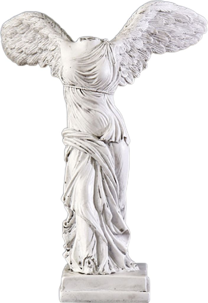 Desktop -Statue klare geschnitzte gute Haltung Spreizende Flügel Harz europäische Stil Sieg Göttin Skulptur Ornament Home Decor-Weiß