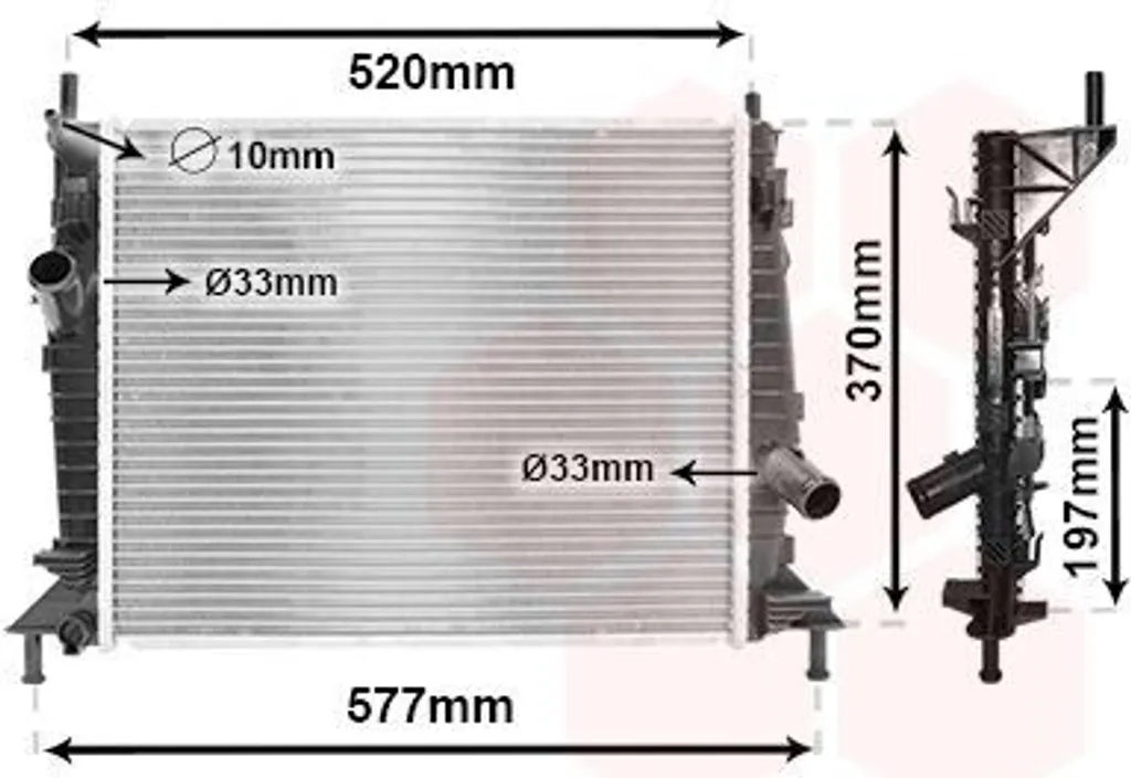 Radiateur eau en aluminium haute performance pour FORD Focus II
