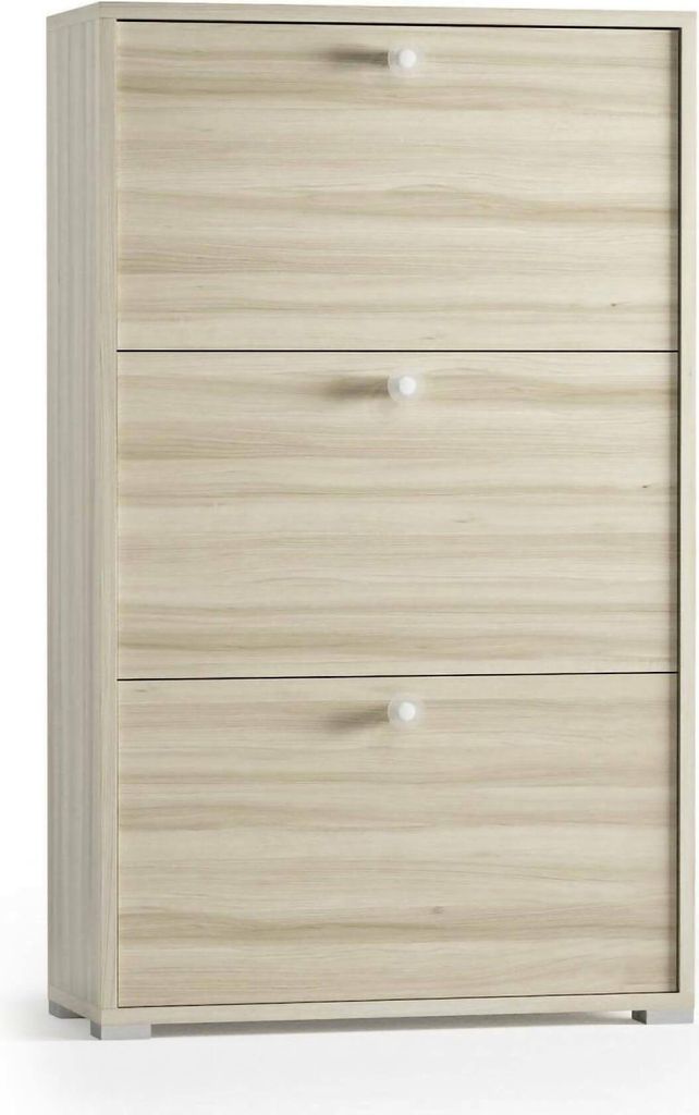 Dmora Schuhschrank Peonia 67x28x112cm Braun, 18 Paar, 3 Türen