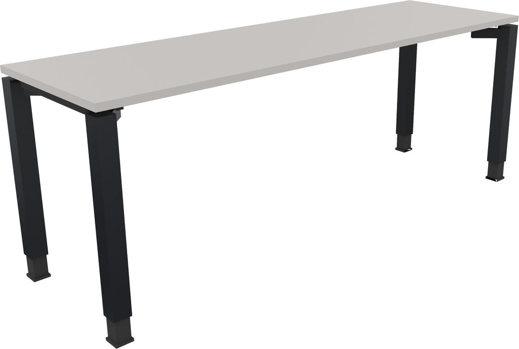 Schreibtisch Vierfuß Quadratrohr B2000xT600xH680-820 an/Lichtgrau