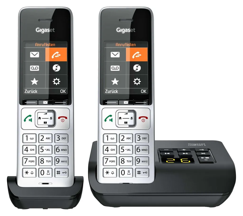 Gigaset COMFORT 500A Duo: L'eleganza del Cordless Argento e Nero
