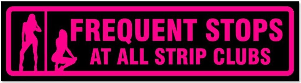 Kiwistar - Autoaufkleber - Pink - Schwarz - 60 x 16 cm - Frequent Stops Girls Club - Hinweis Aufkleber Sticker für Auto, Kfz, Fahrrad, PKW, LKW
