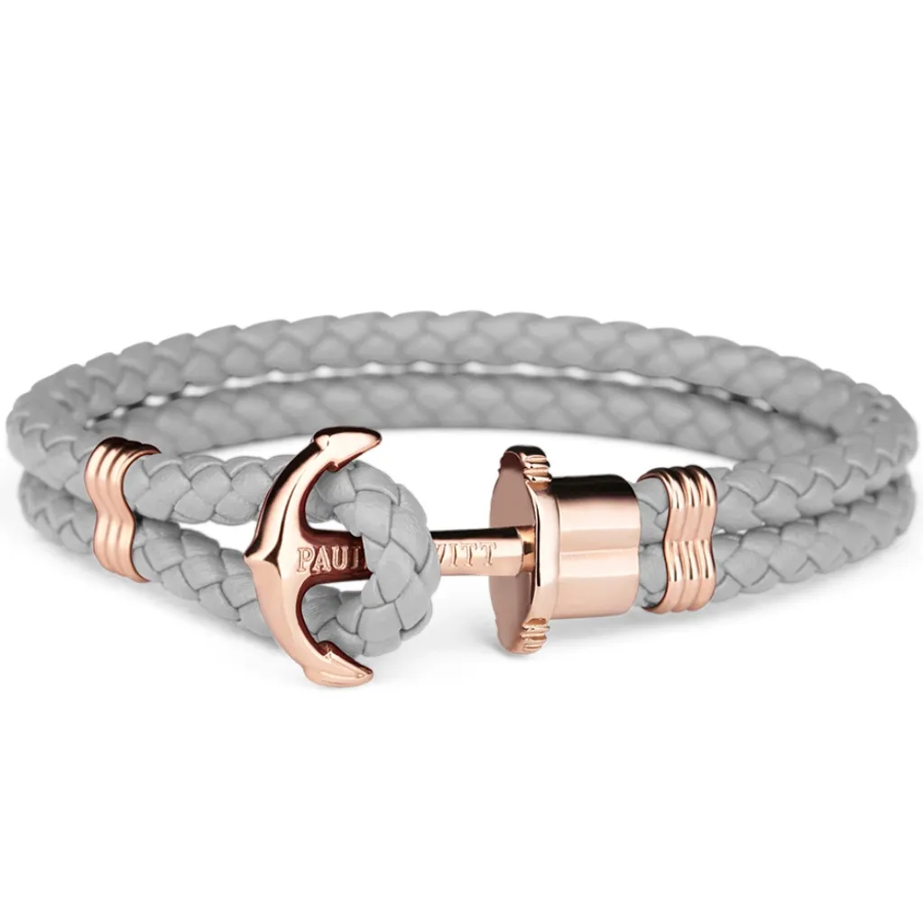 Bracciale Uomo PAUL HEWITT PHREP Con Ancora, Modello In Nylon Nero, Chiusura Ad Ancora In Acciaio Nero, Stile Marinaro, Regolabile, Confezione Regalo