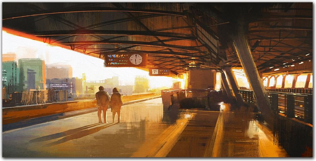Coloray Küchenrückwand 120x60 Spritzschutz aus Glas - Paar Sonnenuntergang