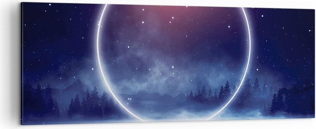 Bild auf Leinwand - Leinwandbild - Einteilig - Fantasie Ring Kosmos - 140x50cm - Wand Bild - Wanddeko - Wandbilder - Leinwanddruck - Bilder - Wandd...