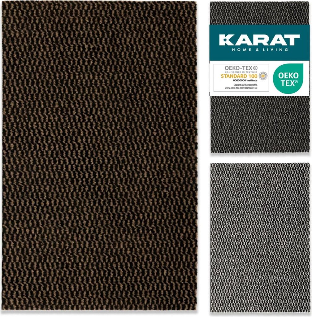 Schmutzfangmatte Melange Türvorleger für innen und außen Schwarz-Braun 200x200 cm