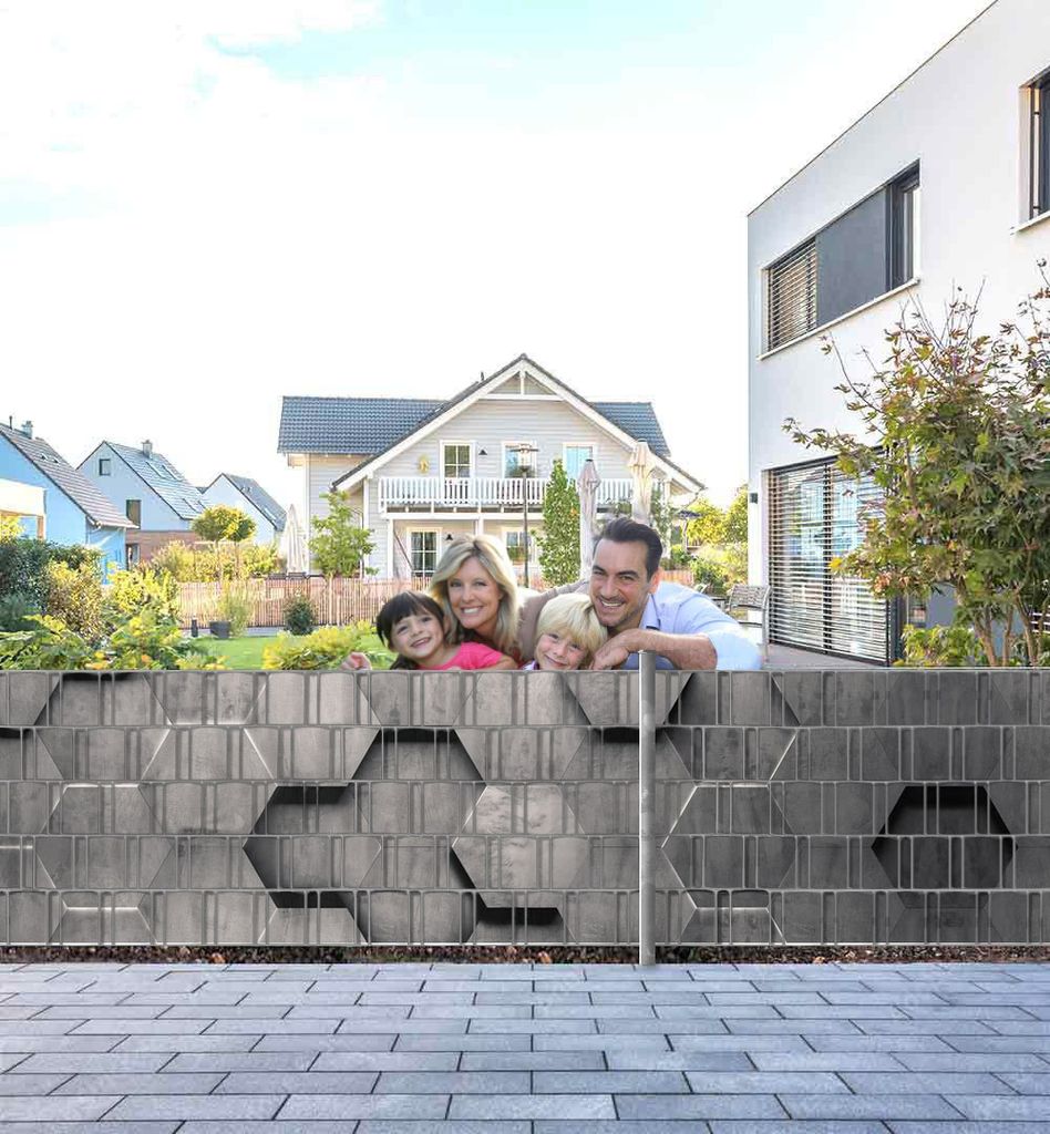 Sichtschutzstreifen Abstrakte Sechsecke 3D Sichtschutz Garten Zaun - Teil2 - 250x100cm