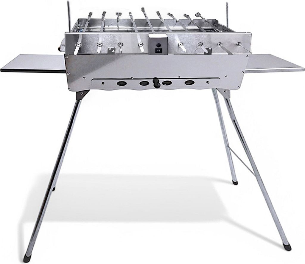 Mangal Ideal mit 9er Drehspieß Edelstahlmotor und 10 Spieße